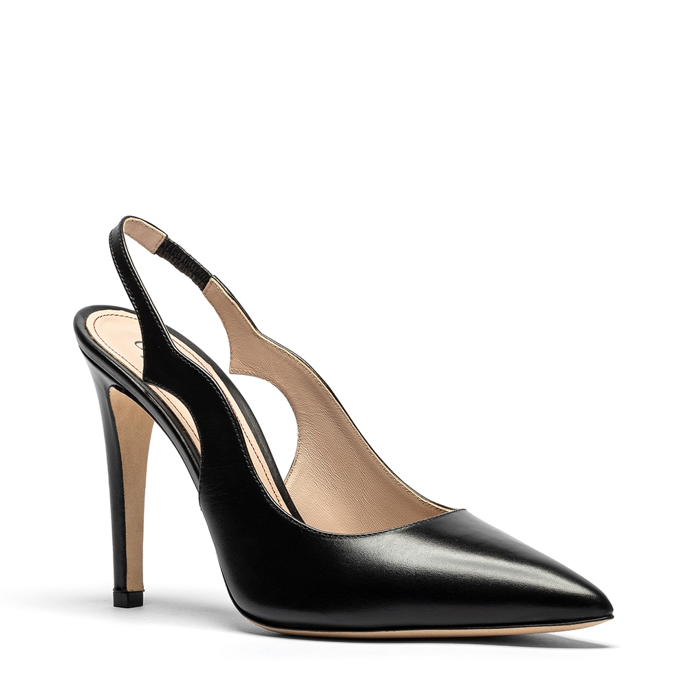 alcor_nero_2 Alcor, décolleté donna in pelle di vitello nero con tacco 10,5 cm - Cavallini