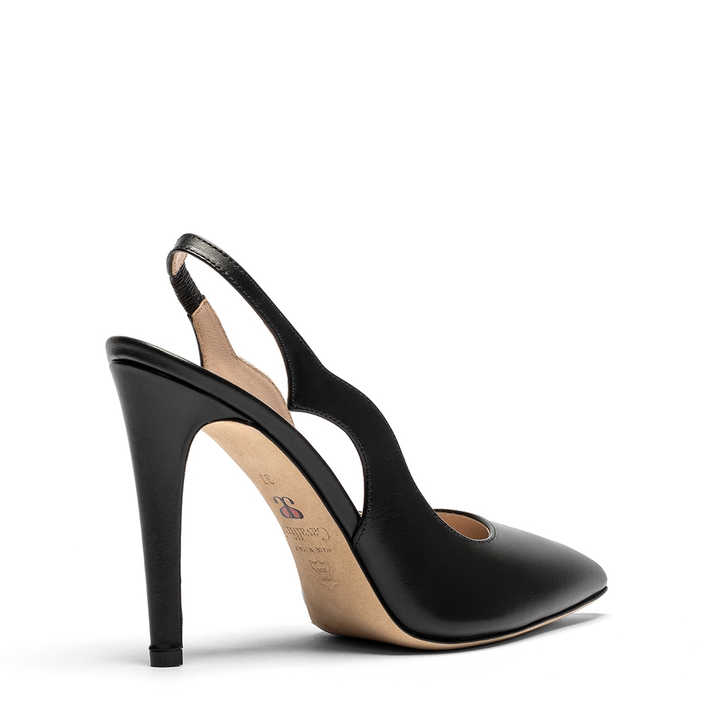 alcor_nero_3 Alcor, décolleté donna in pelle di vitello nero con tacco 10,5 cm - Cavallini